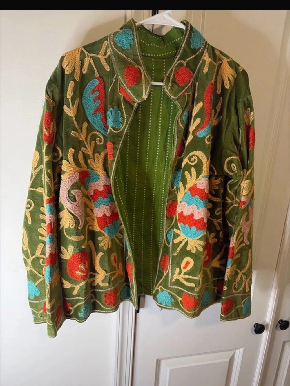 Velvet Embroidered Suzani Short Jacket